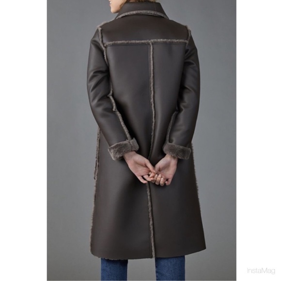 NWT Anthropologie Maeve size large dark grey long coat - Picture 3 of 15